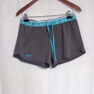 Under Armour Grey Turquoise Women's Pull-On Shorts Size Medium